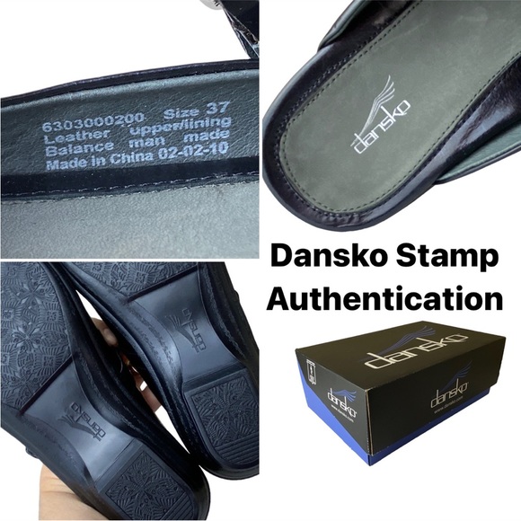 Dansko Crinkle Patent Leather BLACK Slip On Sandals - Picture 11 of 16